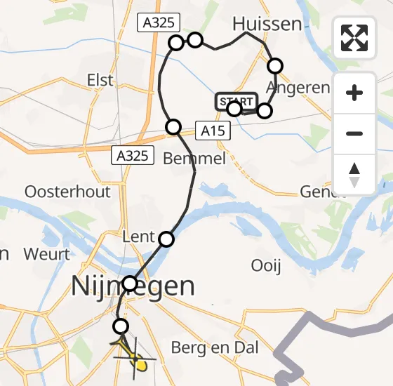 Vlucht Traumahelikopter PH-LLN van Huissen naar Radboud Universitair Medisch Centrum op dinsdag 16 juli 2024 11:24