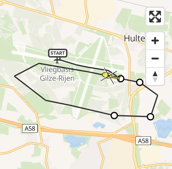 Vlucht Politiehelikopter PH-PXY van Vliegbasis Gilze-Rijen naar Vliegbasis Gilze-Rijen op dinsdag 16 juli 2024 12:55
