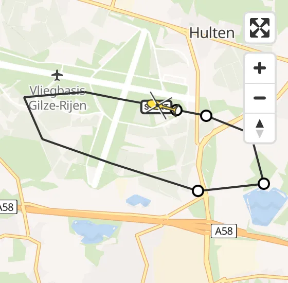 Vlucht Politiehelikopter PH-PXY van Vliegbasis Gilze-Rijen naar Vliegbasis Gilze-Rijen op dinsdag 16 juli 2024 13:34