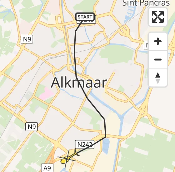 Vlucht Traumahelikopter PH-DOC van Alkmaar naar Alkmaar op dinsdag 16 juli 2024 14:21