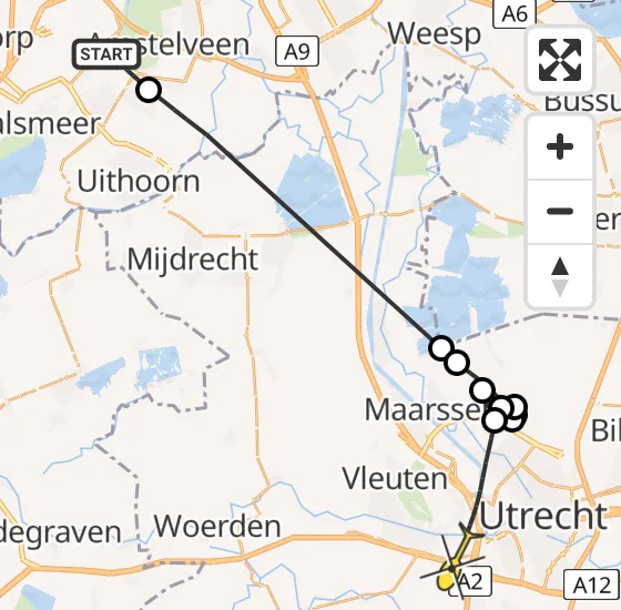 Vlucht Politiehelikopter PH-PXE van Aalsmeer naar Utrecht op dinsdag 16 juli 2024 15:59