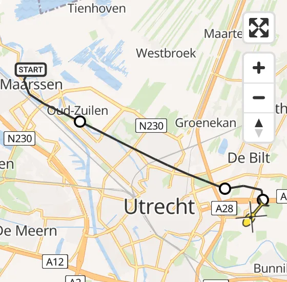 Vlucht Traumahelikopter PH-DOC van Maarssen naar Universitair Medisch Centrum Utrecht op dinsdag 16 juli 2024 16:44