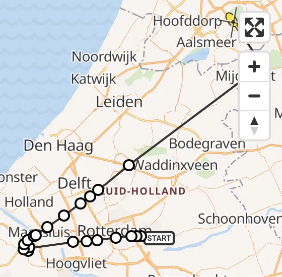 Vlucht Politiehelikopter PH-PXE van Krimpen aan den IJssel naar Amstelveen op dinsdag 16 juli 2024 16:51