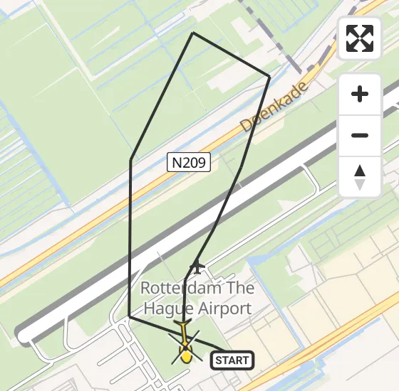Vlucht Traumahelikopter PH-UMC van Rotterdam The Hague Airport naar Rotterdam The Hague Airport op dinsdag 16 juli 2024 16:58