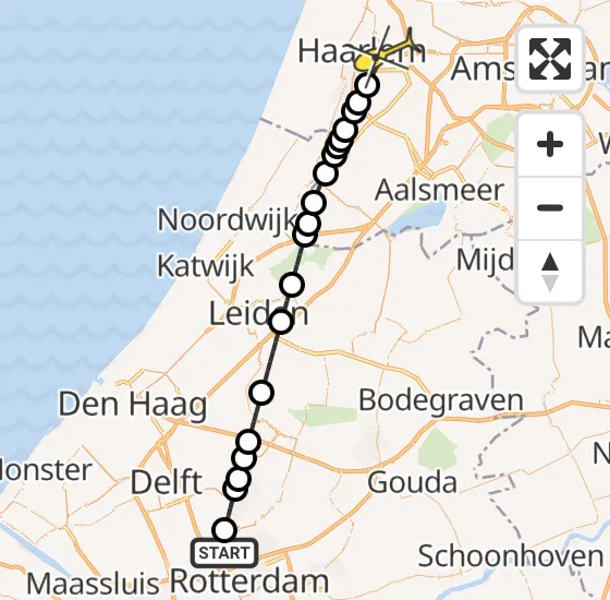 Vlucht Traumahelikopter PH-UMC van Rotterdam The Hague Airport naar Haarlem op woensdag 17 juli 2024 8:16