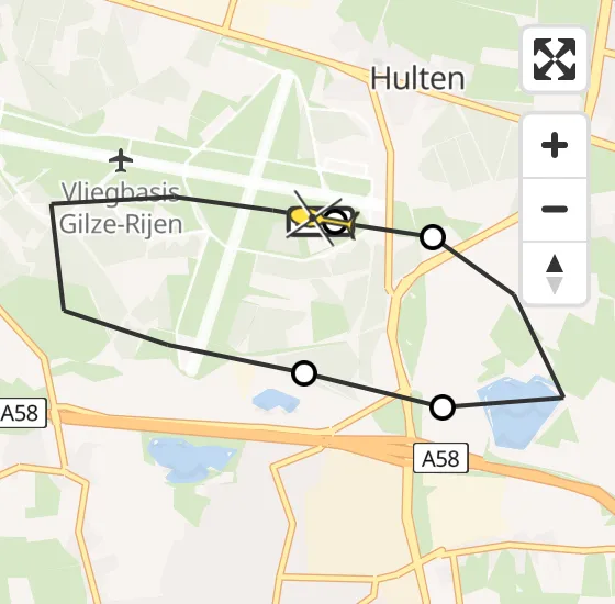 Vlucht Politiehelikopter PH-PXY van Vliegbasis Gilze-Rijen naar Vliegbasis Gilze-Rijen op woensdag 17 juli 2024 10:42