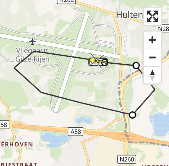 Vlucht Politiehelikopter PH-PXY van Vliegbasis Gilze-Rijen naar Vliegbasis Gilze-Rijen op woensdag 17 juli 2024 10:45