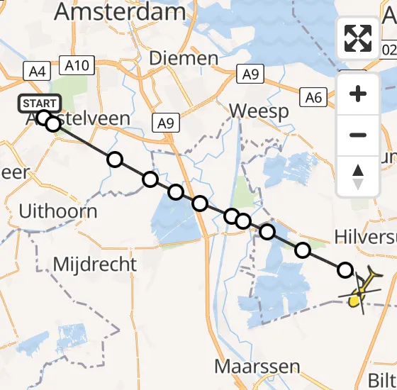 Vlucht Politiehelikopter PH-PXD van Schiphol naar Vliegveld Hilversum op woensdag 17 juli 2024 12:30