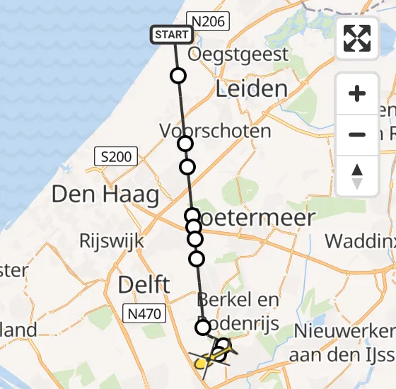 Vlucht Traumahelikopter PH-UMC van Katwijk naar Rotterdam The Hague Airport op woensdag 17 juli 2024 12:39