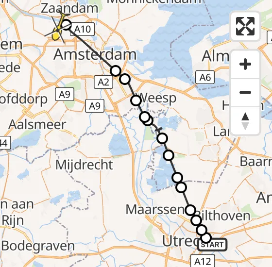 Vlucht Traumahelikopter PH-DOC van Universitair Medisch Centrum Utrecht naar Amsterdam Heliport op woensdag 17 juli 2024 13:24