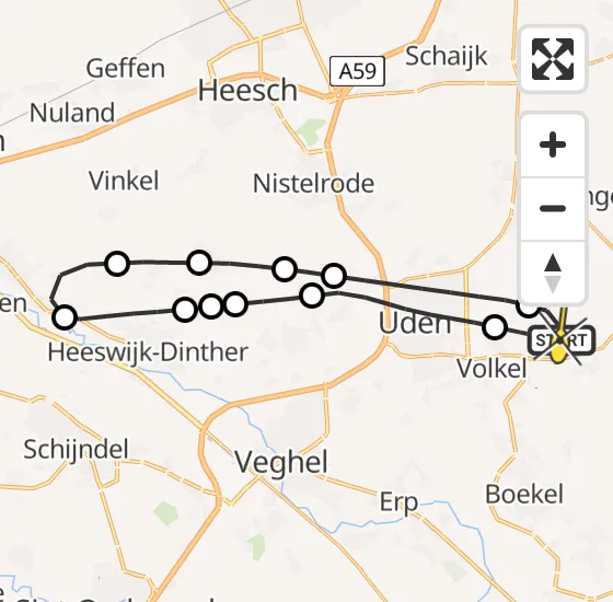 Vlucht Traumahelikopter PH-LLN van Vliegbasis Volkel naar Vliegbasis Volkel op woensdag 17 juli 2024 13:49