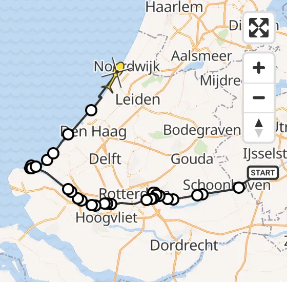 Vlucht Politiehelikopter PH-PXY van Lopik naar Katwijk op woensdag 17 juli 2024 15:55