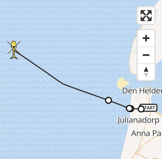 Vlucht Kustwachthelikopter PH-SAR van Vliegveld De Kooy naar  op woensdag 17 juli 2024 16:07