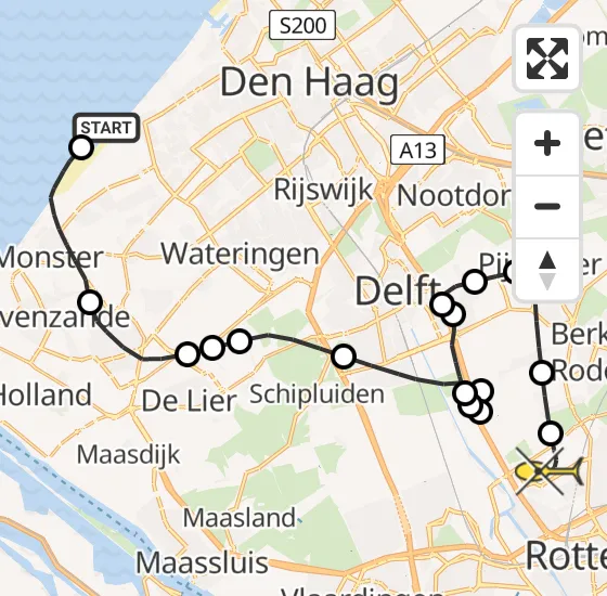 Vlucht Politiehelikopter PH-PXF van Den Haag naar Rotterdam The Hague Airport op woensdag 17 juli 2024 16:49
