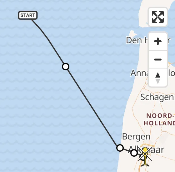 Vlucht Kustwachthelikopter PH-SAR van  naar Alkmaar op woensdag 17 juli 2024 17:23