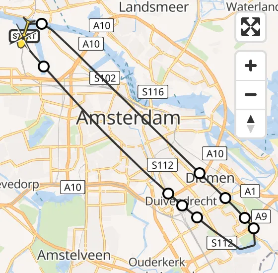 Vlucht Traumahelikopter PH-DOC van Amsterdam Heliport naar Amsterdam Heliport op woensdag 17 juli 2024 17:26