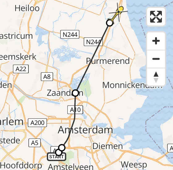 Vlucht Politiehelikopter PH-PXY van Schiphol naar Beets op donderdag 18 juli 2024 8:45