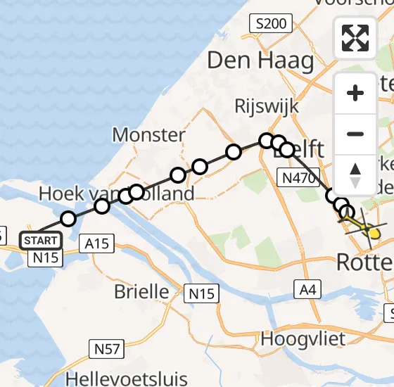 Vlucht Traumahelikopter PH-UMC van Maasvlakte naar Rotterdam The Hague Airport op donderdag 18 juli 2024 9:36