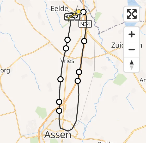 Vlucht Traumahelikopter PH-MAA van Groningen Airport Eelde naar Groningen Airport Eelde op donderdag 18 juli 2024 12:15