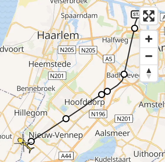 Vlucht Traumahelikopter PH-DOC van Amsterdam Heliport naar Lisserbroek op donderdag 18 juli 2024 12:24