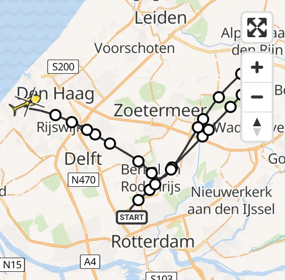 Vlucht Traumahelikopter PH-UMC van Rotterdam The Hague Airport naar Den Haag op donderdag 18 juli 2024 13:05
