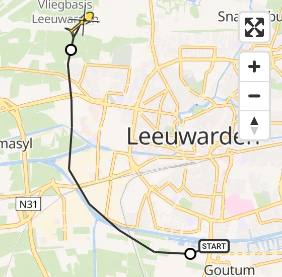 Vlucht Ambulancehelikopter PH-OOP van Goutum naar Vliegbasis Leeuwarden op donderdag 18 juli 2024 13:55