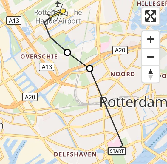 Vlucht Traumahelikopter PH-UMC van Erasmus MC naar Rotterdam The Hague Airport op donderdag 18 juli 2024 14:58