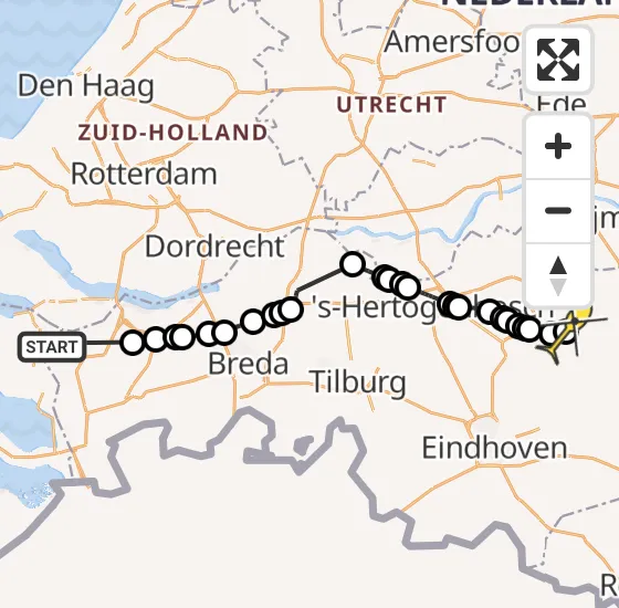 Vlucht Politiehelikopter PH-PXE van De Heen naar Vliegbasis Volkel op donderdag 18 juli 2024 16:24