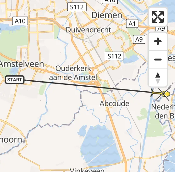 Vlucht Politiehelikopter PH-PXA van Amstelveen naar Nigtevecht op donderdag 18 juli 2024 16:57