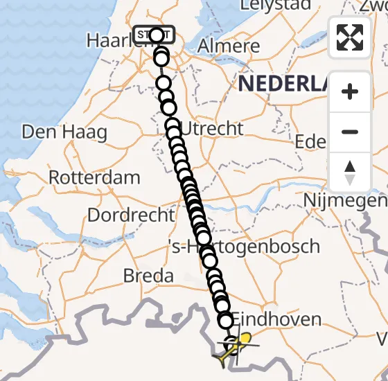 Vlucht Traumahelikopter PH-DOC van Amsterdam Heliport naar Hapert op donderdag 18 juli 2024 17:18