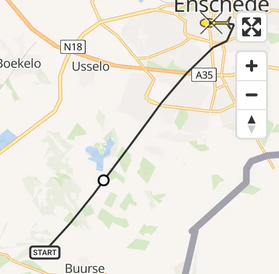 Vlucht Traumahelikopter PH-LLN van Haaksbergen naar Enschede op donderdag 18 juli 2024 17:28