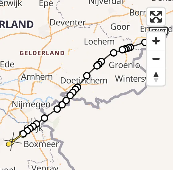 Vlucht Traumahelikopter PH-LLN van Enschede naar Odiliapeel op donderdag 18 juli 2024 17:47