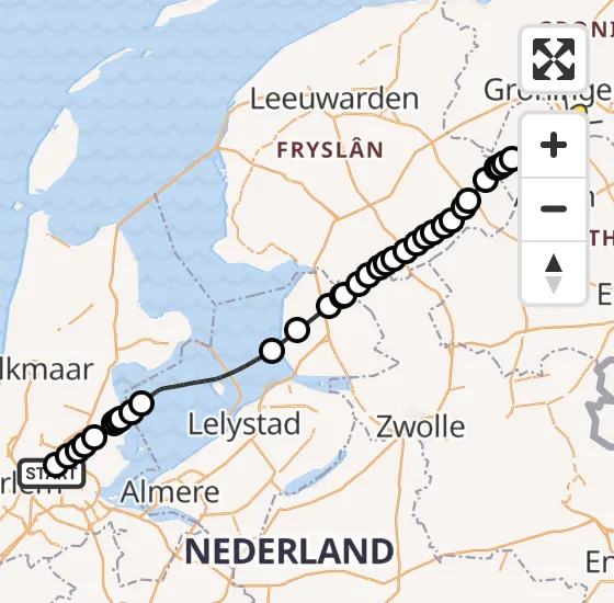Vlucht Traumahelikopter PH-MAA van Amsterdam Heliport naar Groningen Airport Eelde op donderdag 18 juli 2024 18:35