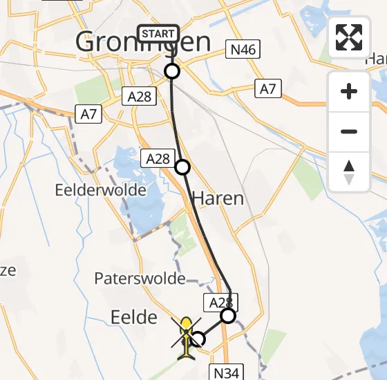 Vlucht Traumahelikopter PH-MAA van Universitair Medisch Centrum Groningen naar Groningen Airport Eelde op vrijdag 19 juli 2024 11:33