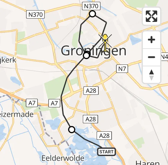 Vlucht Traumahelikopter PH-MAA van Haren naar Universitair Medisch Centrum Groningen op vrijdag 19 juli 2024 14:30
