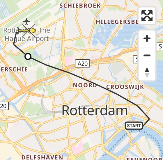 Vlucht Traumahelikopter PH-UMC van Rotterdam naar Rotterdam The Hague Airport op vrijdag 19 juli 2024 15:55