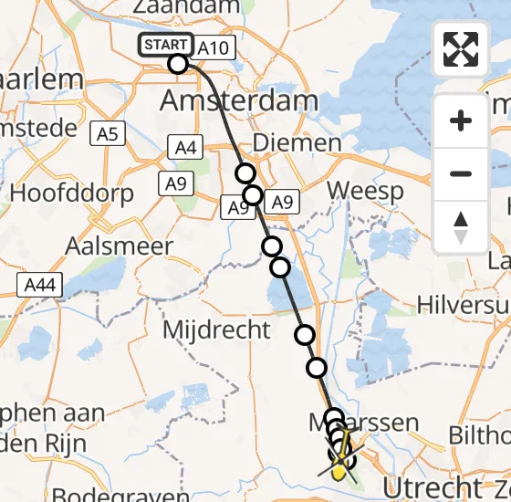 Vlucht Traumahelikopter PH-DOC van Amsterdam Heliport naar Utrecht op vrijdag 19 juli 2024 18:20
