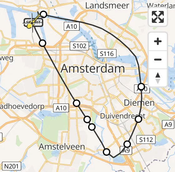 Vlucht Traumahelikopter PH-DOC van Amsterdam Heliport naar Amsterdam Heliport op vrijdag 19 juli 2024 19:25
