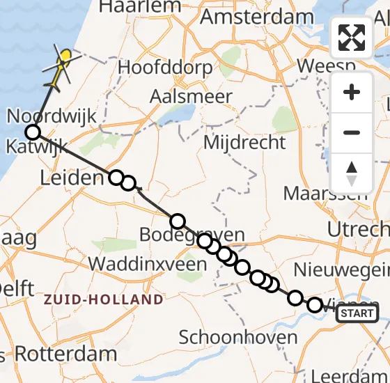 Vlucht Politiehelikopter PH-PXA van Vianen naar Noordwijk op vrijdag 19 juli 2024 20:45