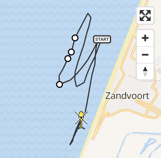 Vlucht Kustwachthelikopter PH-NCG van Zandvoort naar Zandvoort op vrijdag 19 juli 2024 22:11