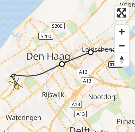 Vlucht Traumahelikopter PH-DOC van Leidschendam naar Den Haag op zaterdag 20 juli 2024 0:46