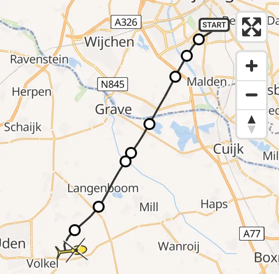 Vlucht Traumahelikopter PH-LLN van Radboud Universitair Medisch Centrum naar Vliegbasis Volkel op zaterdag 20 juli 2024 0:50