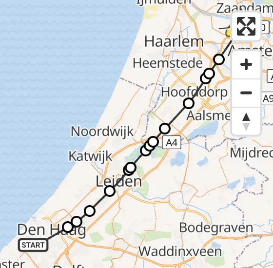 Vlucht Traumahelikopter PH-DOC van Den Haag naar Amsterdam Heliport op zaterdag 20 juli 2024 1:22