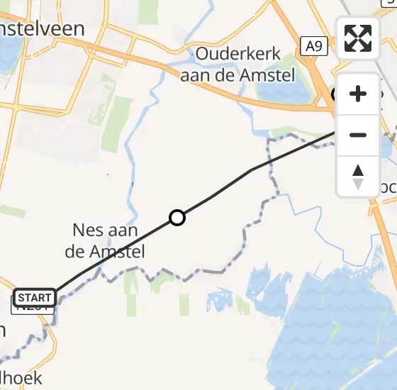 Vlucht Traumahelikopter PH-UMC van Amstelveen naar Academisch Medisch Centrum (AMC) op zaterdag 20 juli 2024 3:10