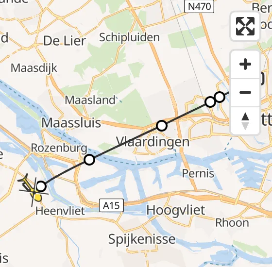 Vlucht Traumahelikopter PH-UMC van Rotterdam The Hague Airport naar Zwartewaal op zaterdag 20 juli 2024 4:45