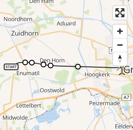 Vlucht Traumahelikopter PH-MAA van Niekerk naar Groningen op zaterdag 20 juli 2024 8:05