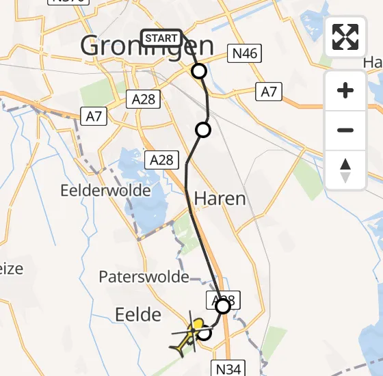 Vlucht Traumahelikopter PH-MAA van Universitair Medisch Centrum Groningen naar Groningen Airport Eelde op zaterdag 20 juli 2024 9:40