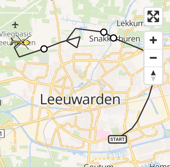Vlucht Ambulancehelikopter PH-OOP van Leeuwarden naar Vliegbasis Leeuwarden op zaterdag 20 juli 2024 11:12