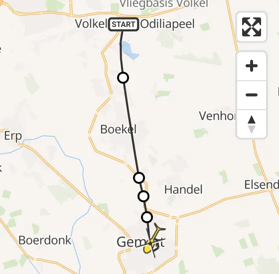 Vlucht Traumahelikopter PH-LLN van Volkel naar Gemert op zaterdag 20 juli 2024 12:59