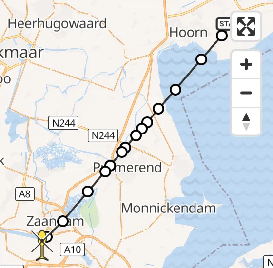 Vlucht Traumahelikopter PH-DOC van Wijdenes naar Amsterdam Heliport op zaterdag 20 juli 2024 14:15